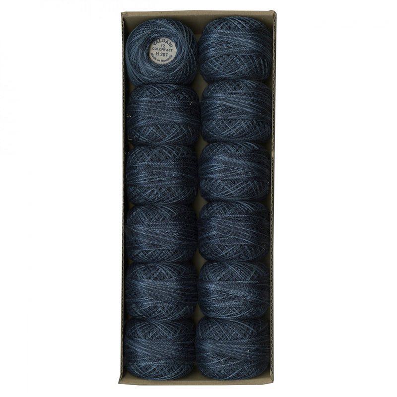 Valdani Pearl Cotton Size 12 Variegated Darkened Blue