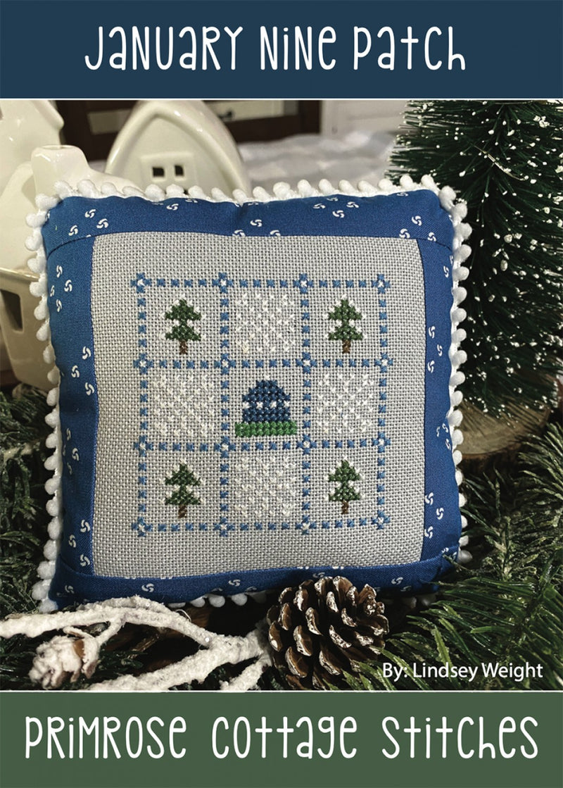 Primrose Cottage Stitches January Nine Patch Cross Stitch Pattern