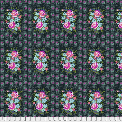 Free Spirit Fabrics Hindsight Designed By Anna Maria Horner Pattern Stitched Bouquet Color Dim PWAH147.DIM