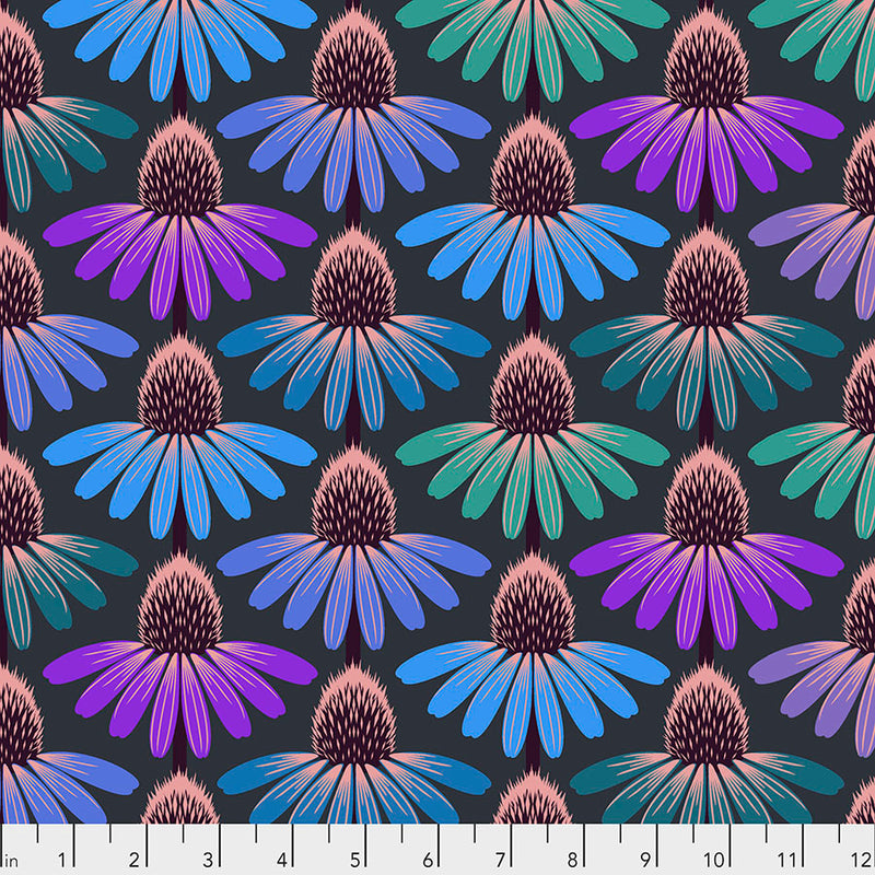 Free Spirit Fabrics Hindsight Designed By Anna Maria Horner Pattern Echinacea Glow Color Amethyst AH149.AMETHYST