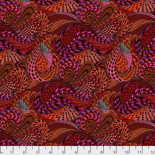 Freespirit Fabrics BioGeo Pattern Red Rapture Color Red PWAL007.MULTI