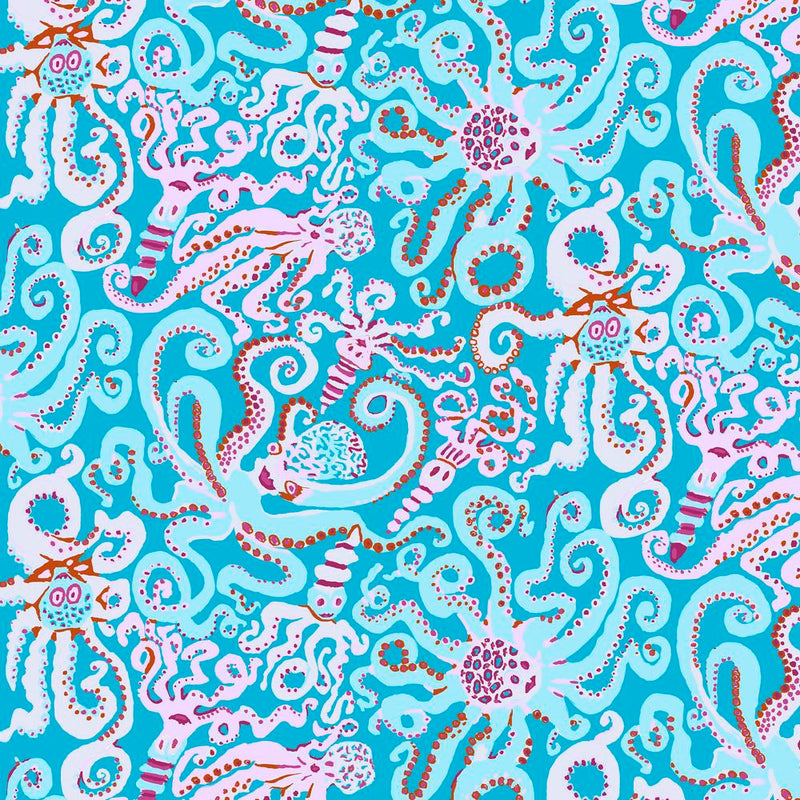 Octopus Color Turquoise PWBM074.Turquoise  Brandon Mably Kaffe Fassett Collective Fall 2020