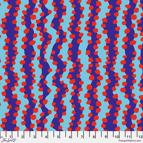 Kaffe Fassett Bubble Stripe Blue Fabric