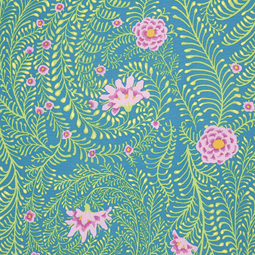 Kaffe Fassett Ferns Turquoise Fabric