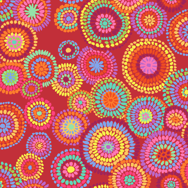 Mosaic Circles Color Red PWGP176.Red  Kaffe Fassett Collective