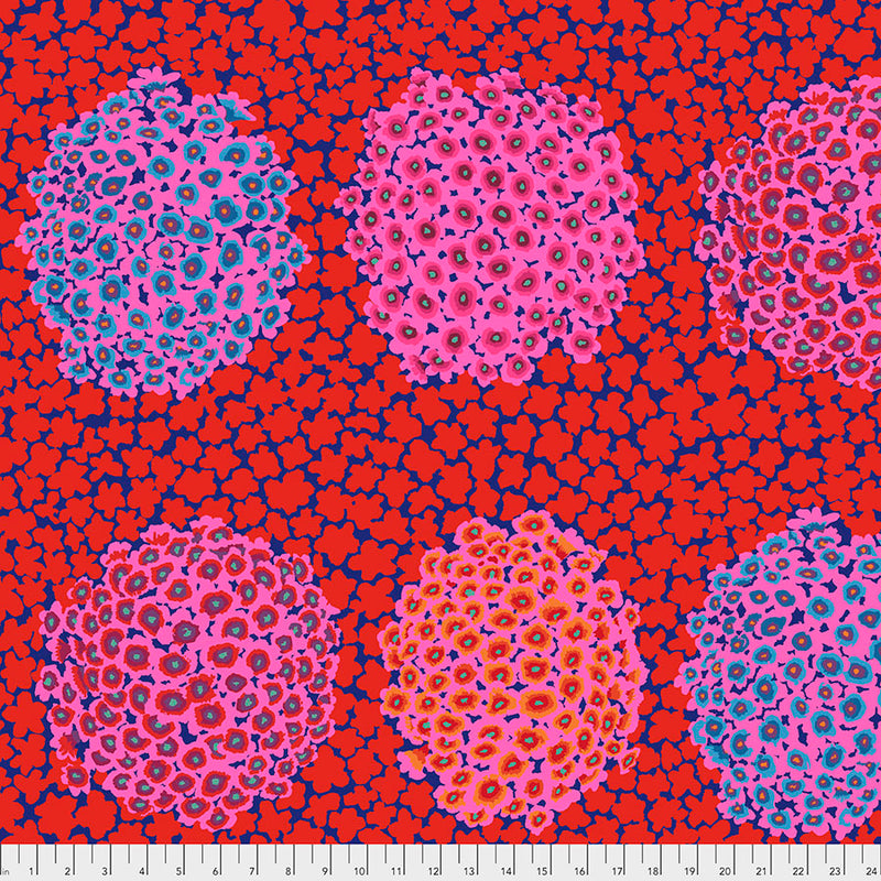 Hydrangea Color Red GP180.RED  Designed By Kaffe Fassett For The Kaffe Fassett Collective February 2021