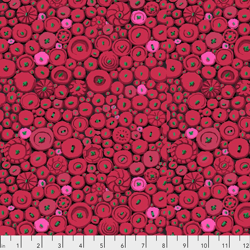 Button Mosaic Color Red GP182.RED  Designed By Kaffe Fassett For The Kaffe Fassett Collective February 2021