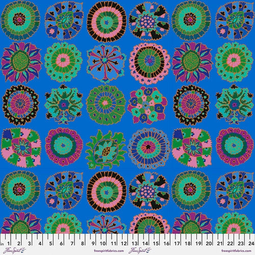 Kaffe Fassett Carpet Cookies Blue Fabric 