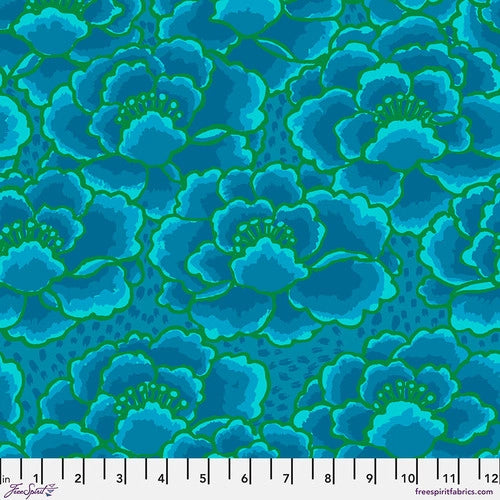 Kaffe Fassett Tonal Floral Turquoise Fabric 