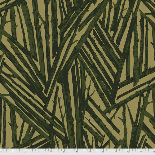 Martha Negley Trees Branch Green Fabric