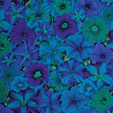 Petunias Color Blue PWPJ050  Philip Jacobs For Kaffe Fassett Collective 