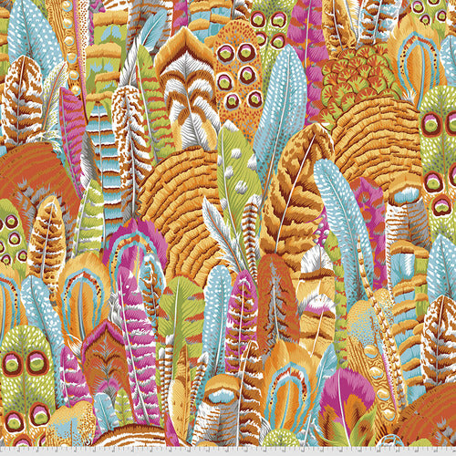 Kaffe Fassett Feathers Yellow Fabric