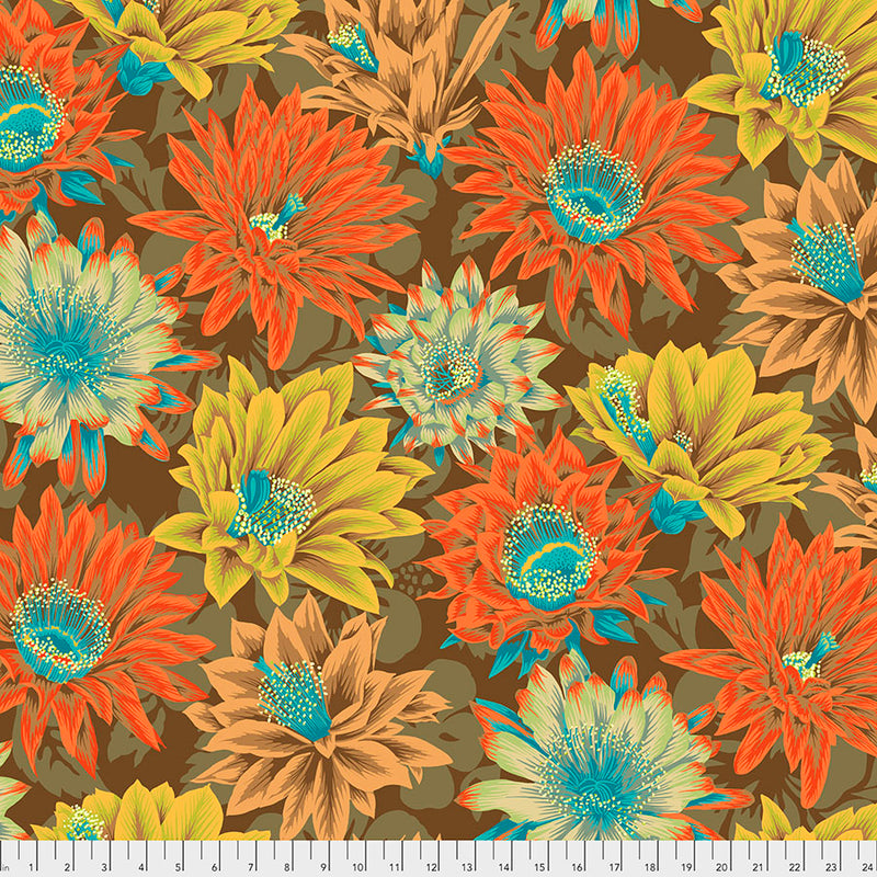 Cactus Flower Color Brown PJ096.BROWN  Philip Jacobs For The Kaffe Fassett Collective February 2021