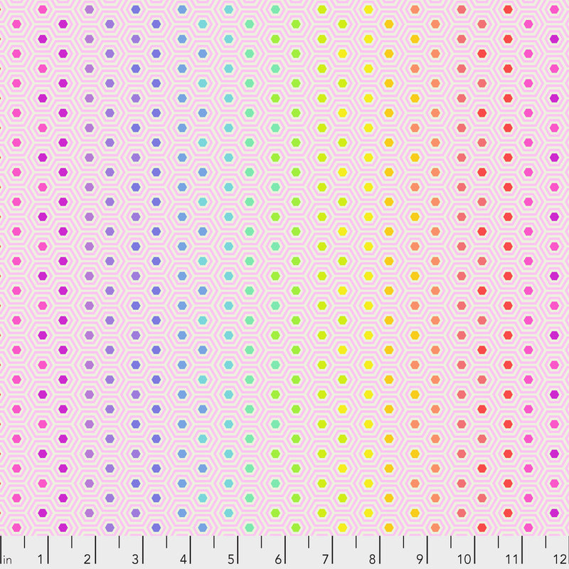 Tula Pink True Colors Hexy Rainbow Shell Fabric