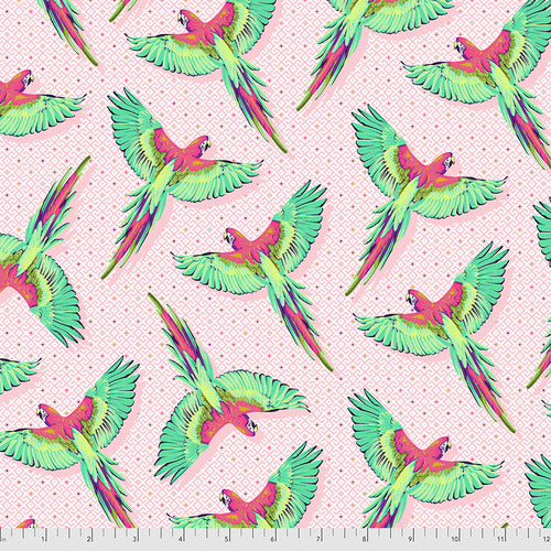 Tula Pink Daydreamer Macaw Ya Later Dragonfruit Fabric