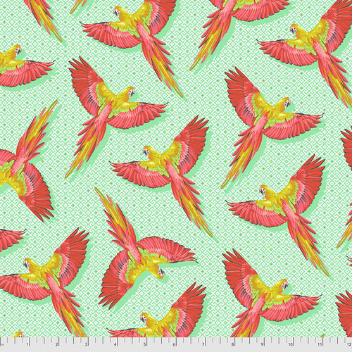 Tula Pink Daydreamer Macaw Ya Later Mango Fabric 