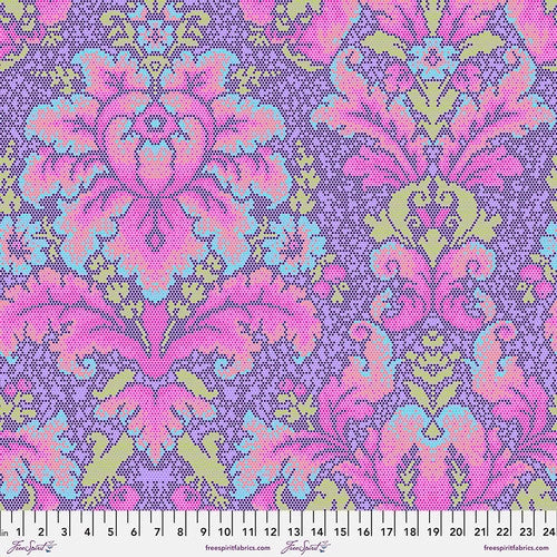 Tula Pink Parisville (Deja Vu) Damask Dot Violet Fabric