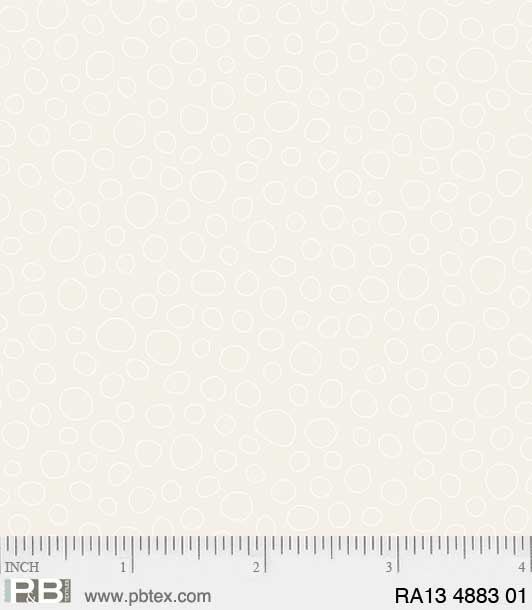 P And B Textiles Ramblings 13 Circles Cream Fabric