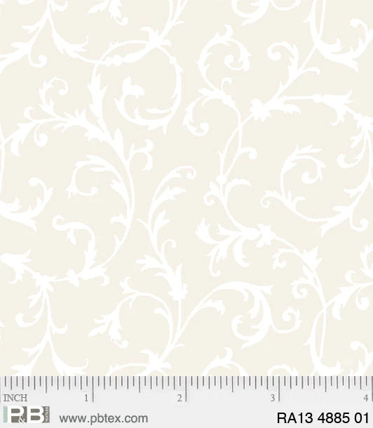 P And B Textiles Ramblings 13 Scroll Cream Fabric