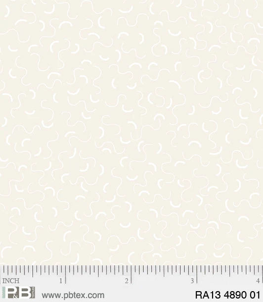 P & B Textiles Ramblings 13 Wavy Lines Cream Fabric