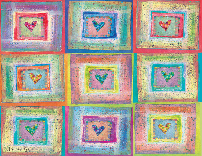 Blocks Of Hearts Note Cards