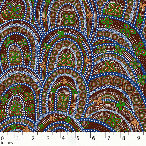 M&S Textiles Rebirth Butterfly Spirits-Red Aboriginal Print RBSR