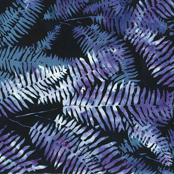 Hoffman Bali Batik Frozen In Time Ferns Black Grape