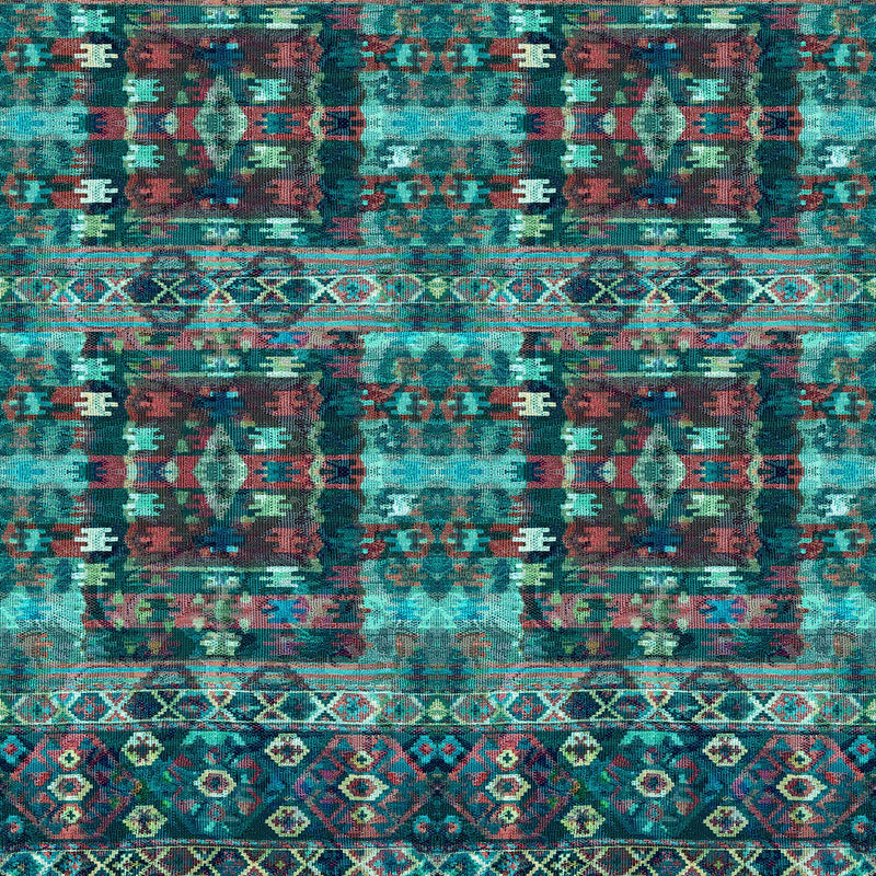 Hoffman Fabrics Bohemian Blends Pattern Aztec Color Teal S4780H-21
