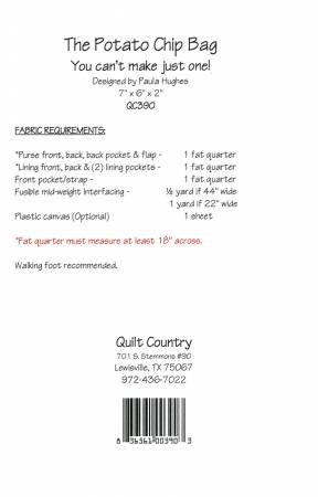 Quilt Country Potato Chip Bag Pattern