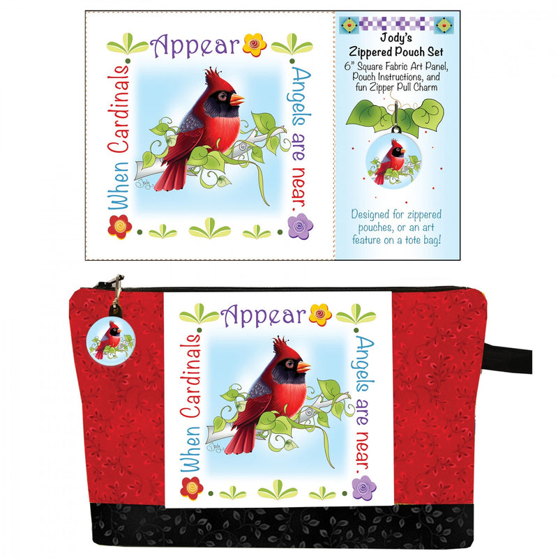 Jody's Cardinal Zippered Pouch Set