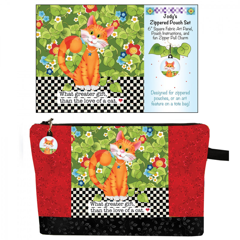 Jody's Cat Zippered Pouch Set