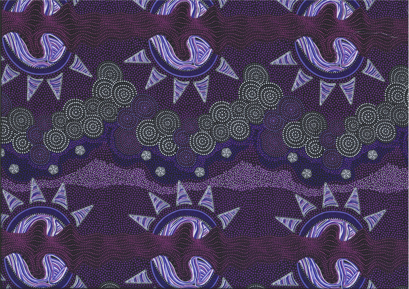 M&S Textiles Sunset Night Dreaming Purple Fabric