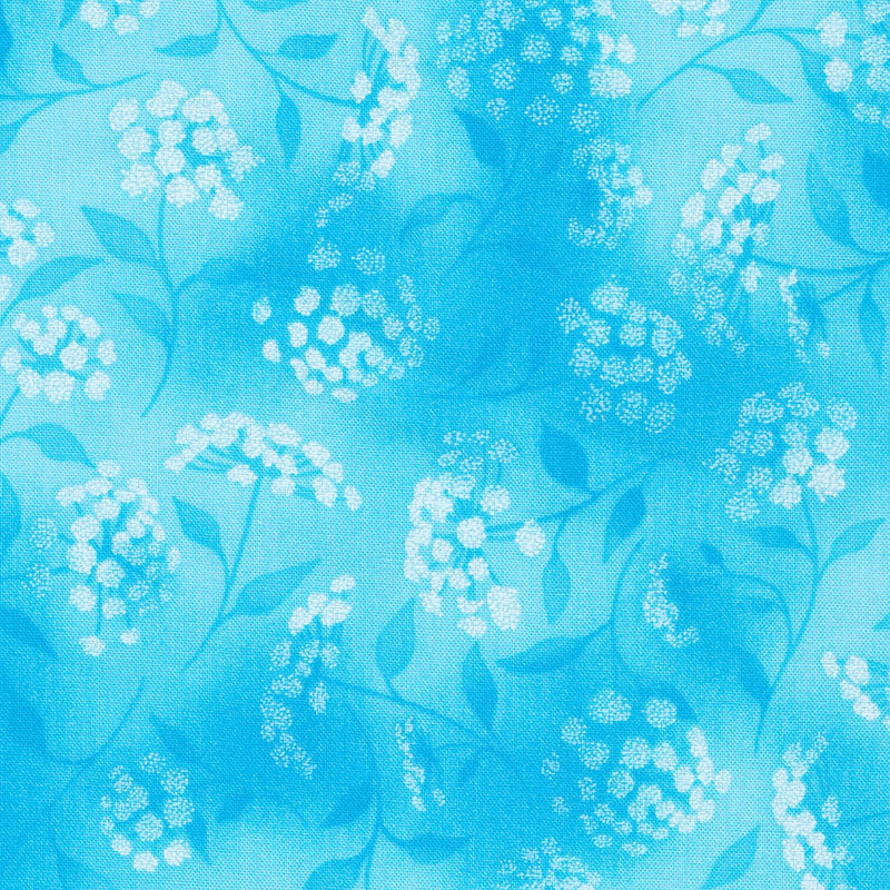 Robert Kaufman Fusions Floral 466 Cyan Fabric