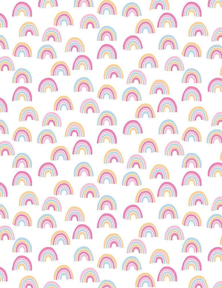 Dear Stella What's The Scoop? Pattern Rainbows Color White STELLA-1797-WHITE