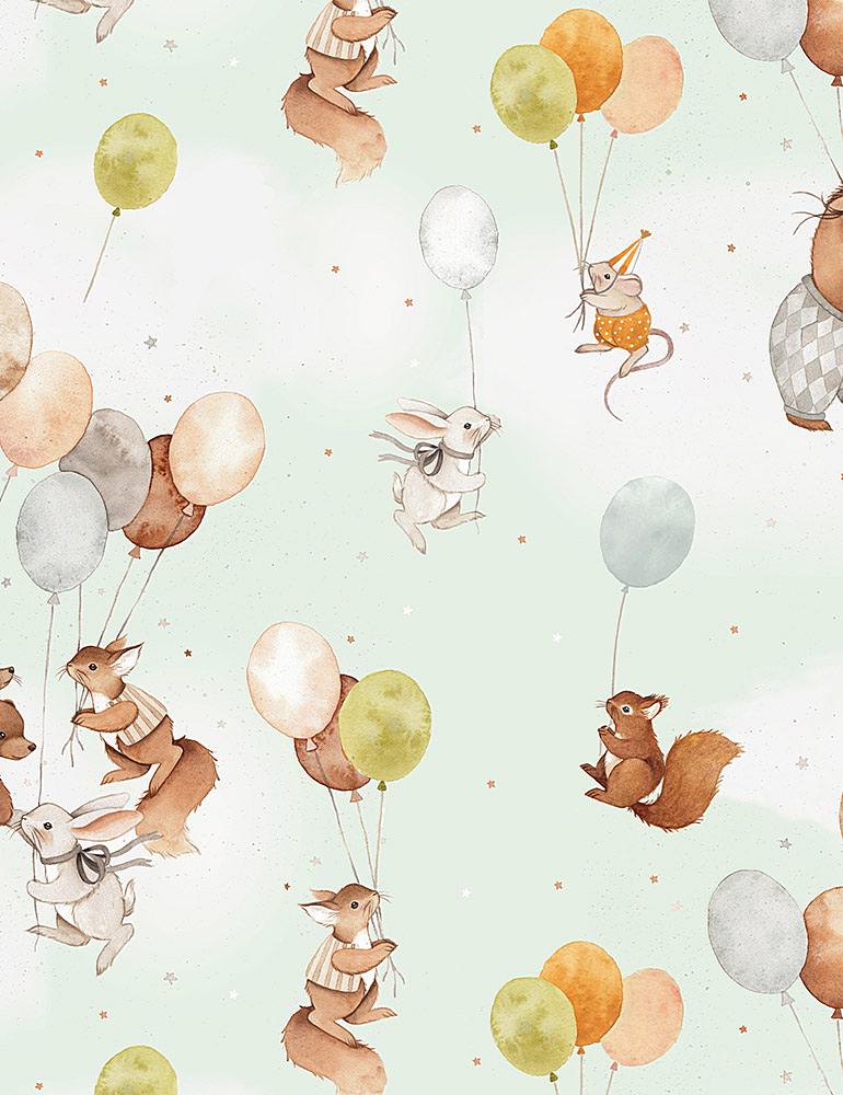 Dear Stella Little Fawn Celebrations Up And Up Misty Fabric