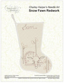 Charley Harper Snow Fawn Stocking Redwork