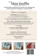 Bodobo Bags Simple Mini Duffel Pattern