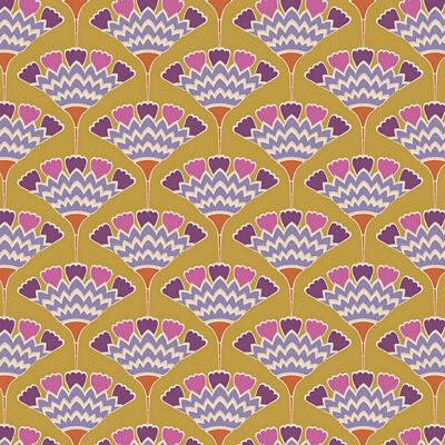 Tilda Pie In The Sky Tasselflower Mustard Fabric