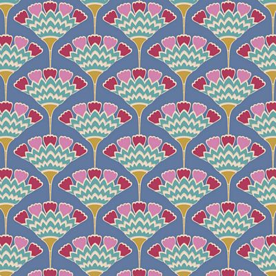 Tilda Pie In The Sky Tasselflower Blue Fabric