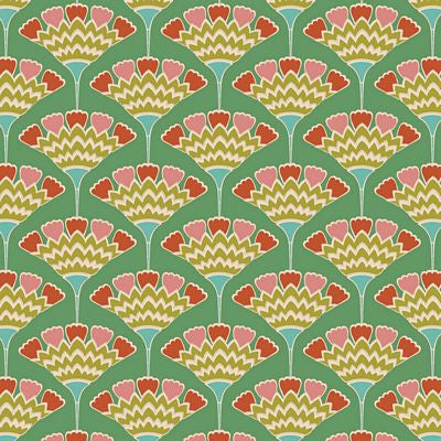 Tilda Pie In The Sky Tasselflower Green Fabric