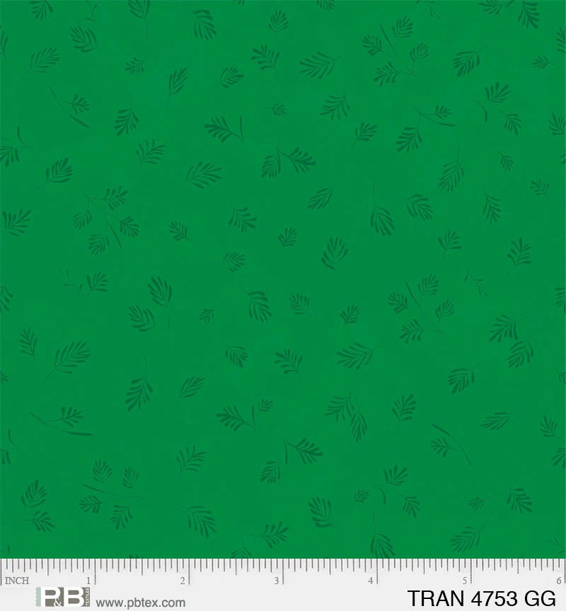 P & B Textiles Tranquility Leaf Texture Tonal Grass Green Fabric