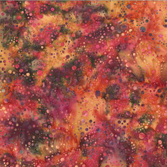 Hoffman Fabrics Bali Batik Scattered Dots Mulberry Fabric