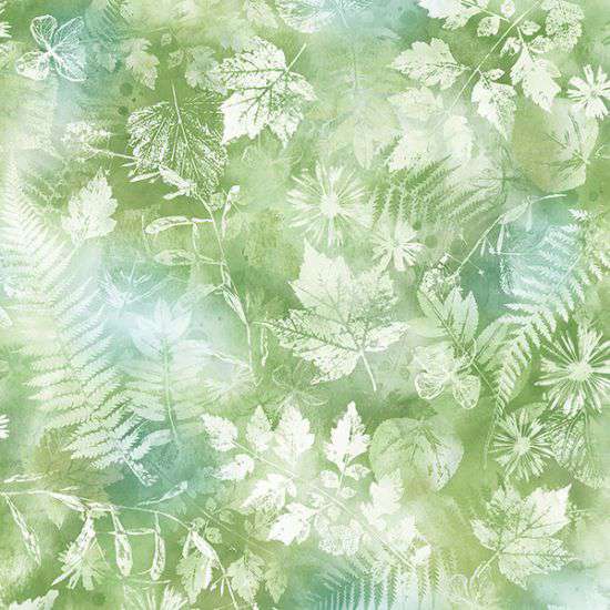 Hoffman Fabrics Mystic Mountain Leaves Fawn Digital Print Fabric