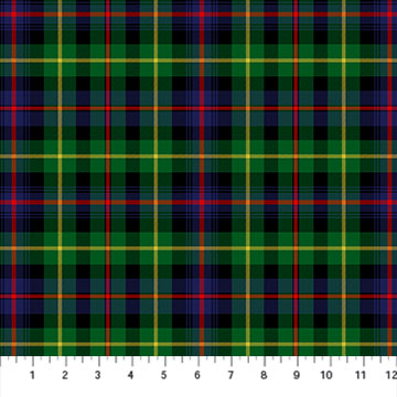 Northcott Totally Tartan Farquharson Green Multi Woven Fabric