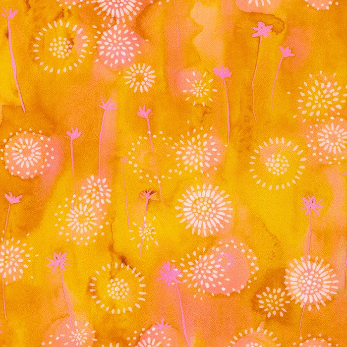 Robert Kaufman Garden Gloss Sunflower Sateen Fabric