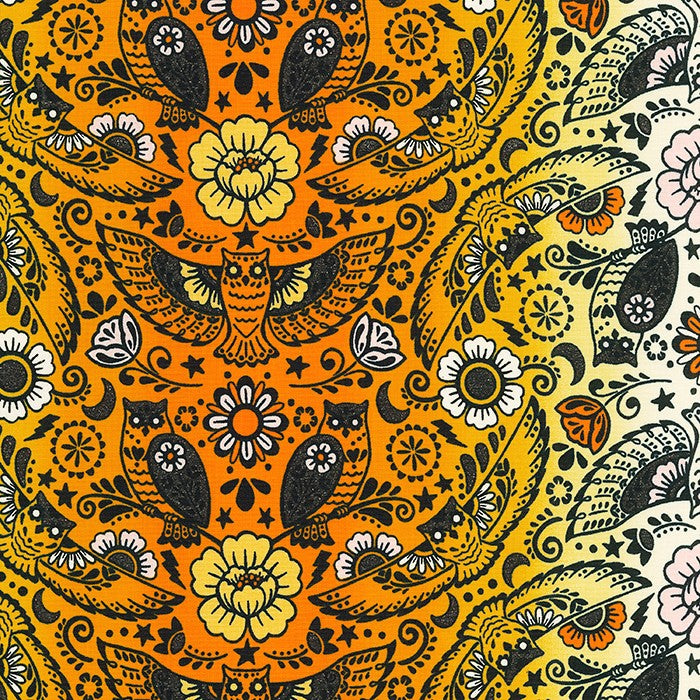 Robert Kaufman Boodacious Owls Ember Fabric