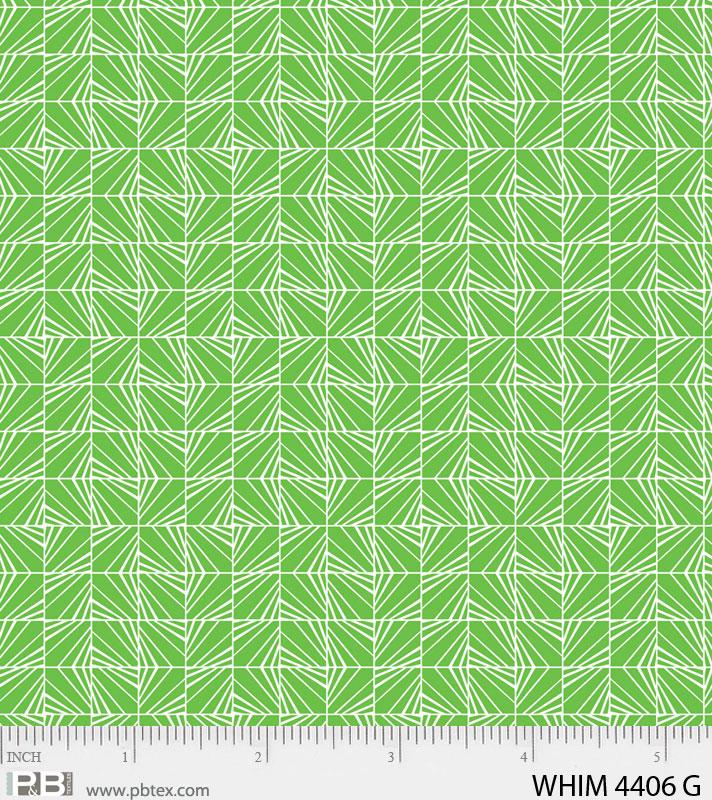 P & B Textiles Whimsy Facets Green WHIM4406G