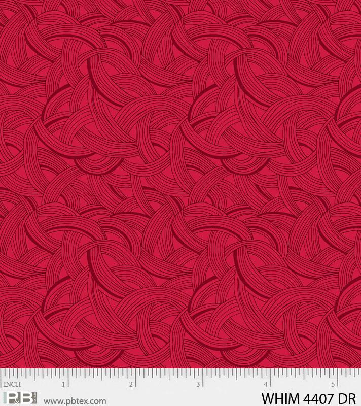 P And B Textiles Whimsy Flight Pattern Dark Red Fabric