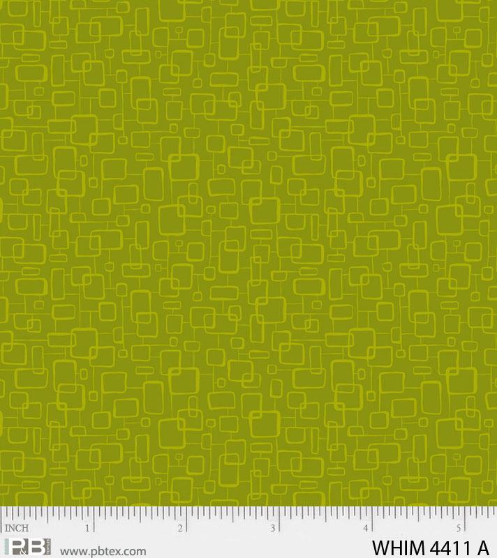 P & B Textiles Whimsy Pattern On The Quad Color Avocado WHIM4411A