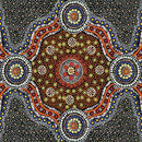 M&S Textiles Wild Bush Flowers-Black Aboriginal Print WBFB